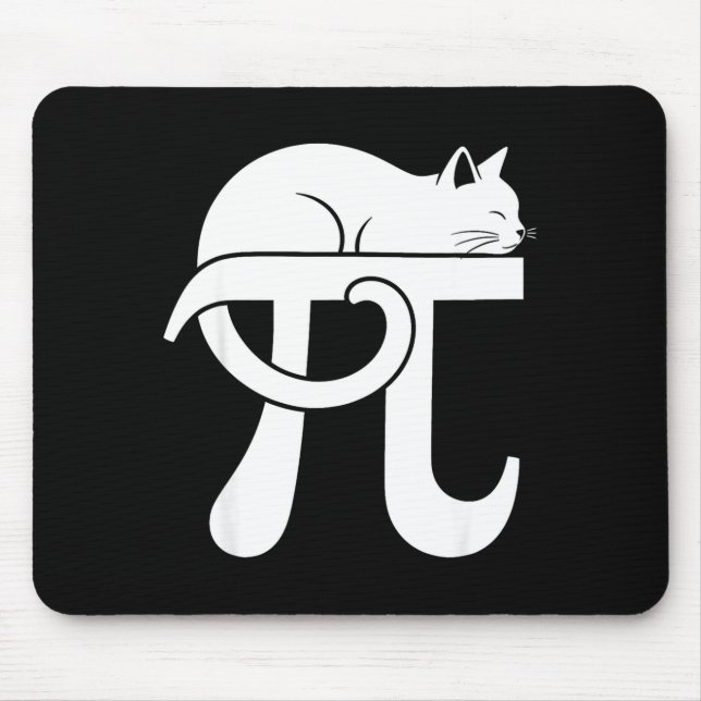 Pi Day Math Cat Nerd Comedy Teacher Student Pi Day Mouse Mat (Front)
