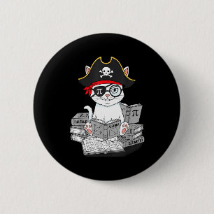 Pi Day Math Cat Nerd Math Pirate Teacher Student A 6 Cm Round Badge
