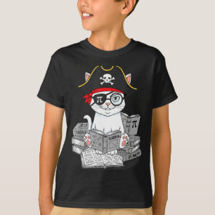 Pi Day Math Cat Nerd Math Pirate Teacher Student A T-Shirt