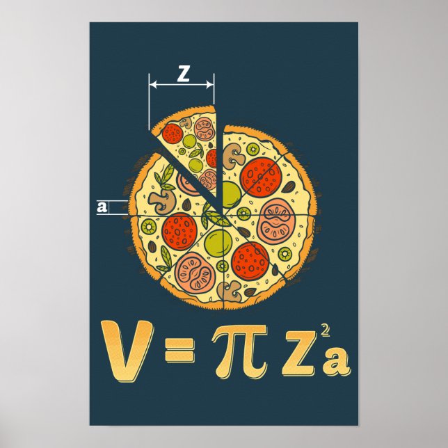 Pi Day Math Class Teacher Pizza Gag Poster (Front)