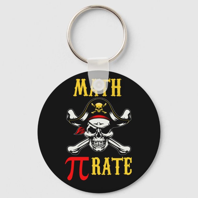 Pi Day Math Math Pi Rate Pirate Key Ring (Front)
