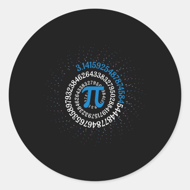 Pi Day Math Nerd Geek 3.1415 Irrational Number Pi  Classic Round Sticker (Front)