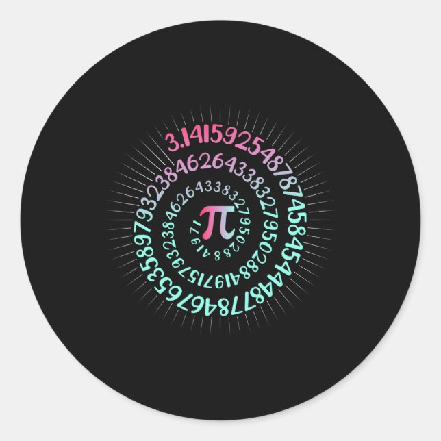 Pi Day Math Nerd Geek 3.1415 Irrational Number Pi  Classic Round Sticker (Front)