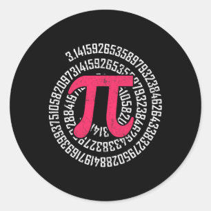 Pi Day Math Nerd Geek 3.1415 Irrational Number Pi Classic Round Sticker
