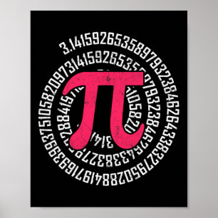 Pi Day Math Nerd Geek 3.1415 Irrational Number Pi Poster
