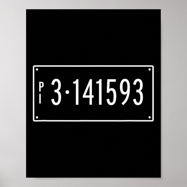 Pi Day Math Number Plate Geometry Trigonometry  Poster (Front)