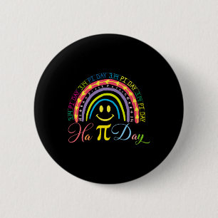 Pi Day Math Number Rainbow Happy Pi Day Fun Smile  6 Cm Round Badge