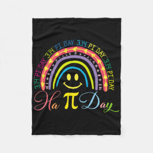 Pi Day Math Number Rainbow Happy Pi Day Fun Smile Fleece Blanket