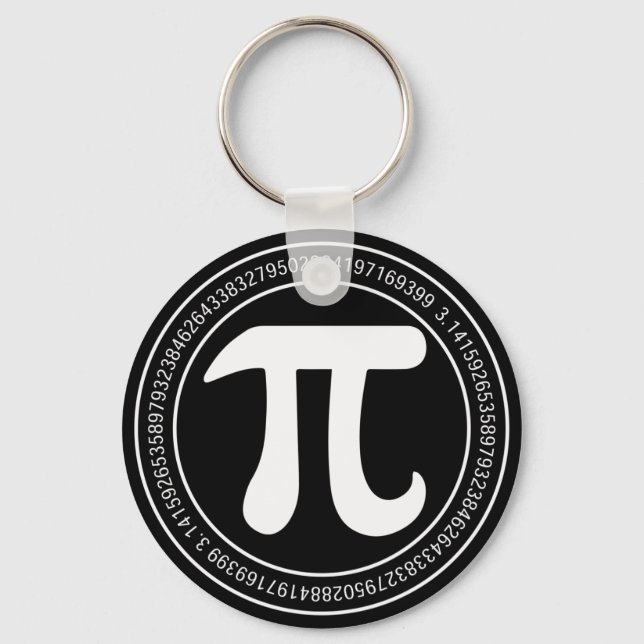 Pi Day Math  Round Key Ring (Front)
