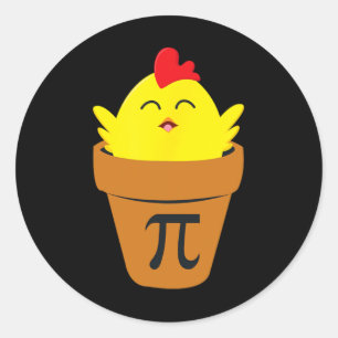 Pi Day Math T Shirt Funny Chicken Pot Pie T Shirt Classic Round Sticker