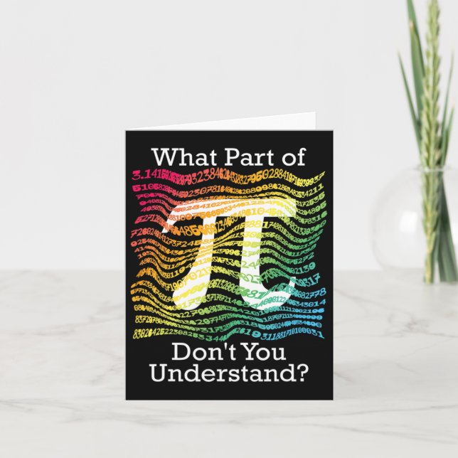 Pi Day Math Teacher Student Rainbow Pi Symbol  Card (Front)