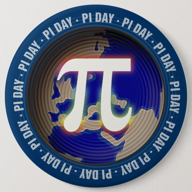 Pi Day on Earth - colossal  Math button (Front)