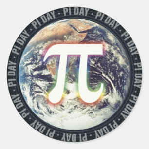 Pi Day on Earth   Math Classic Round Sticker