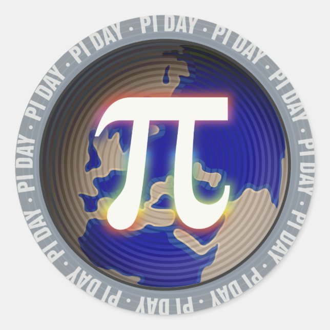 Pi Day on Earth | math Classic Round Sticker (Front)