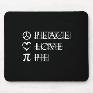 Pi Day Peace Love Math Geometry Trigonometry Mouse Mat