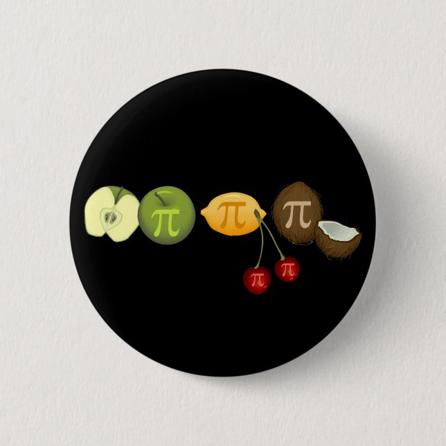 Pi Day Pi on Various Fruit 6 Cm Round Badge (Front)