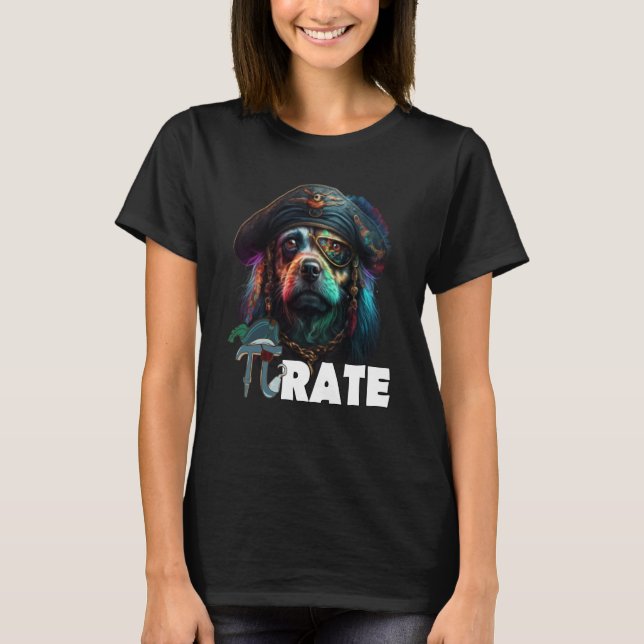 Pi Day Pi rate Dog 314 Math Science Teacher Dog Pi T-Shirt (Front)
