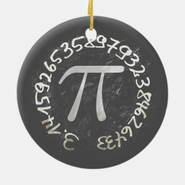 Pi Day PiDay Chalkboard Education Ceramic Tree Decoration (Back)