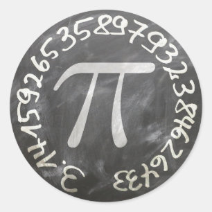 Pi Day PiDay Chalkboard Education Classic Round Sticker