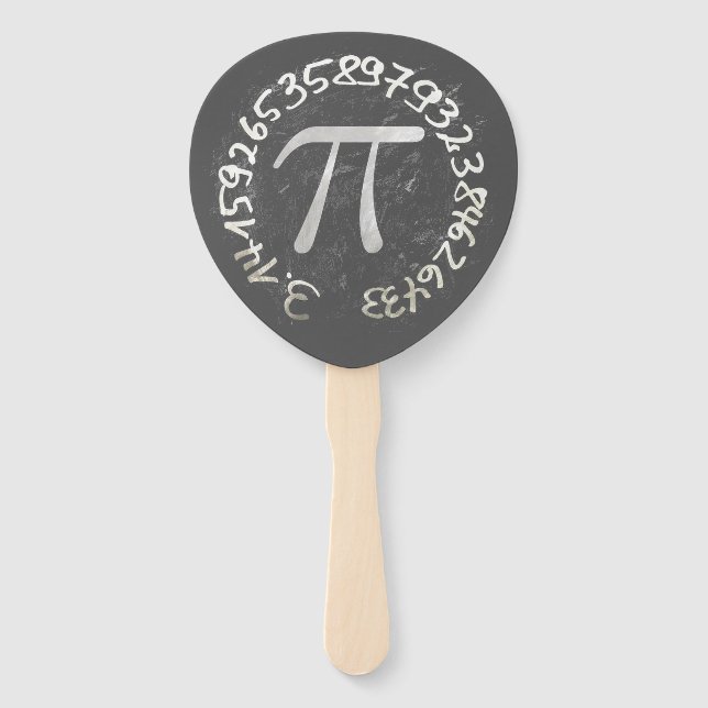 Pi Day PiDay Chalkboard Education Hand Fan (Back)