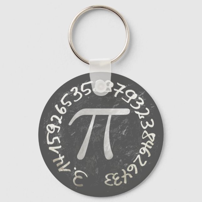 Pi Day PiDay Chalkboard Education Key Ring (Front)