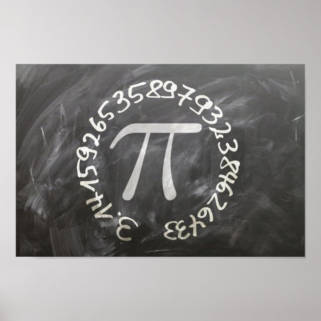 Pi Day PiDay Chalkboard Education Poster (Front)