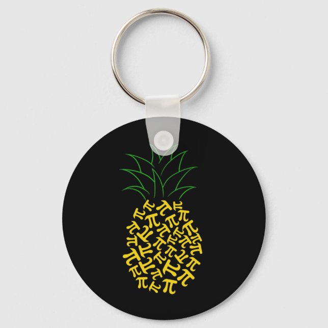 Pi Day Pineapple Math Teacher 3 Key Ring (Front)
