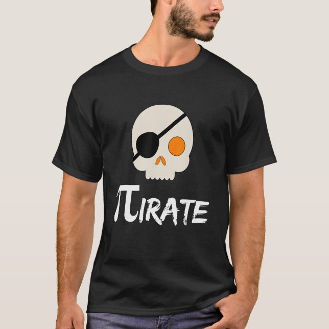 Pi Day Pirate  3 14 Math Geek Cool Pi Teacher Pres T-Shirt (Front)