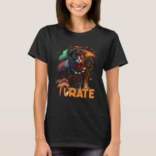 Pi Day Pirate Cat 3 14  Math Science Teacher Pi ra T-Shirt