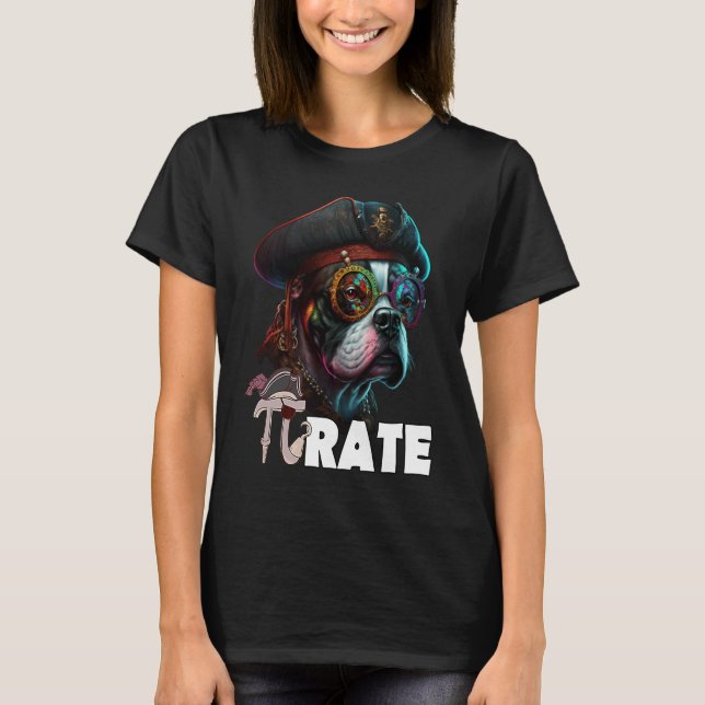 Pi Day Pirate Dog 3 14 Funny Math Science Teacher  T-Shirt (Front)