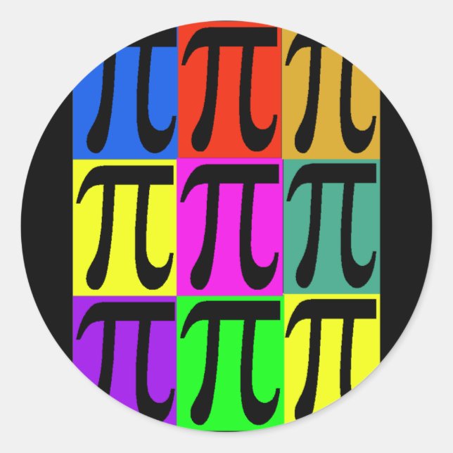 Pi Day POPART gifts Classic Round Sticker (Front)