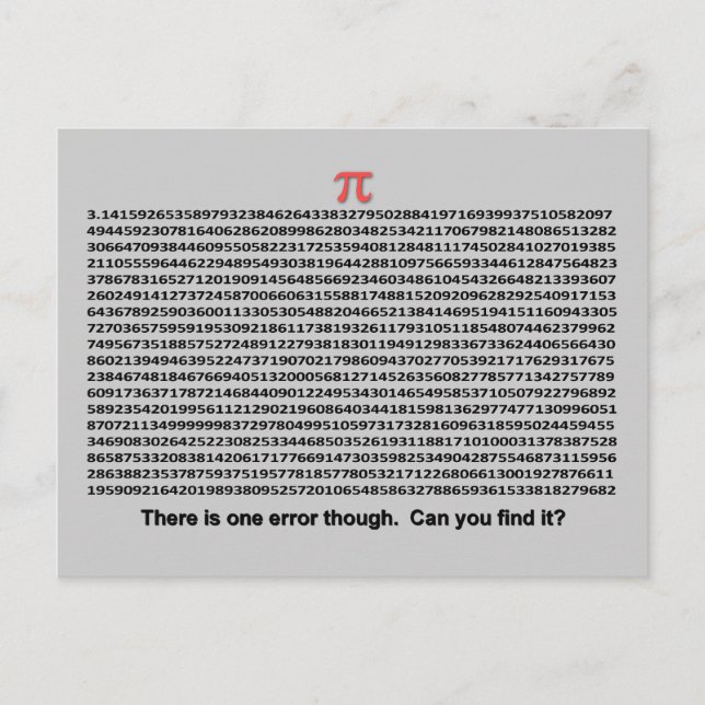 Pi Day Postcard (Front)