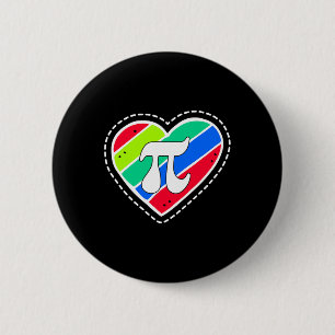 Pi Day Rainbow Hearts Math Teacher Gift 6 Cm Round Badge