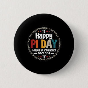 Pi Day Shirt For Teacher Vintage 3.14 Pi Digits Ha 6 Cm Round Badge