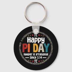 Pi Day Shirt For Teacher Vintage 3.14 Pi Digits Ha Key Ring