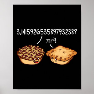 Pi Day Shirt Pi R Squared Formula Math Pie Kawaii Poster