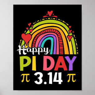 Pi Day Shirt Teacher Rainbow Funny Happy Pi Day 3 Poster