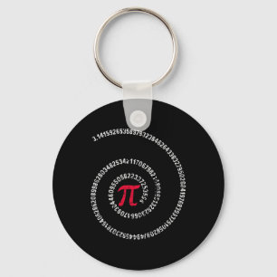 Pi Day Spiral 3.14 March 14th Math Teacher Vintage Key Ring