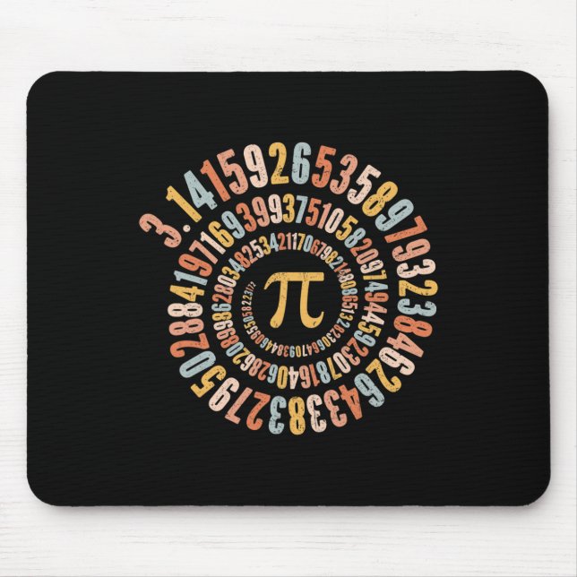 Pi Day Spiral Math Pi  Mouse Mat (Front)