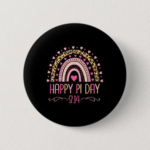 Pi Day Spiral Pi Math Teacher 3.14 Leopard Rainbow 6 Cm Round Badge