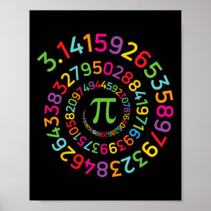 Pi Day Spiral Shirt 3.14159 Women Kids Men Math Te Poster