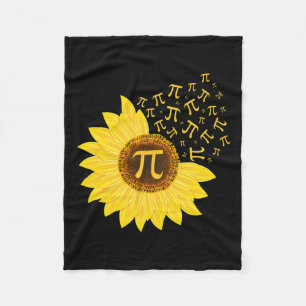 Pi Day Sunflower - 3.14 - Math Teacher - Pi Number Fleece Blanket