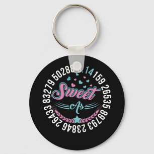 Pi Day Sweet As Pi Math Kids Womens Mens Grunge Key Ring