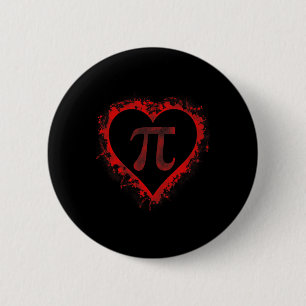 Pi Day Symbol Heart Valentines Day Boys Kids Math 6 Cm Round Badge
