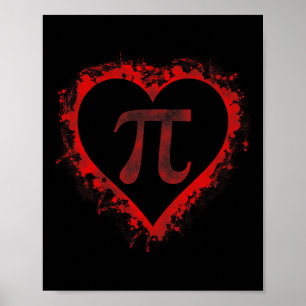 Pi Day Symbol Heart Valentines Day Boys Kids Math Poster