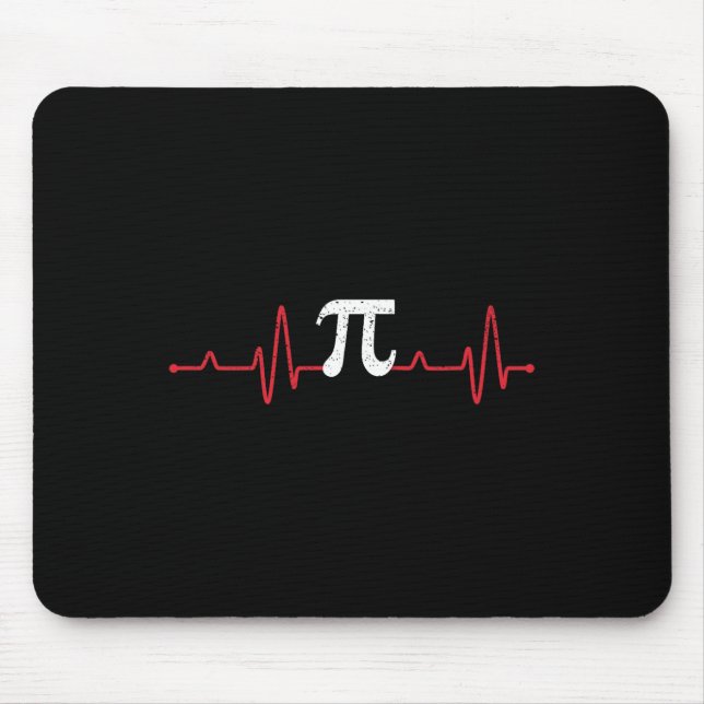 Pi Day Symbol Heartbeat Math Lover Nursing Pulse S Mouse Mat (Front)