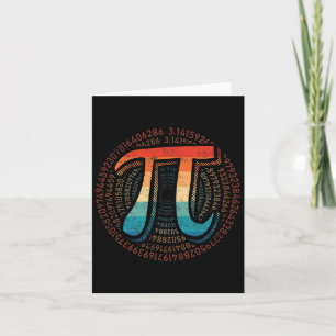 Pi Day Symbol Retro Vintage Pi 3.14 Number Funny M Card