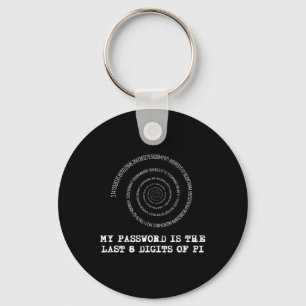 Pi Day T Shirt - My Pword Is The Last 8 Digits Of  Key Ring
