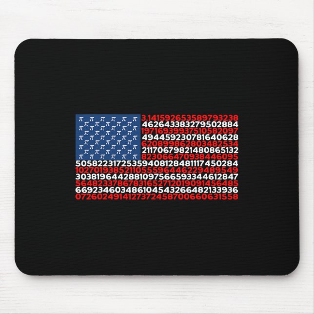 Pi Day Us Flag Patriotic Math Lover Pi Day  Mouse Mat (Front)