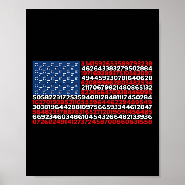 Pi Day Us Flag Patriotic Math Lover Pi Day  Poster (Front)
